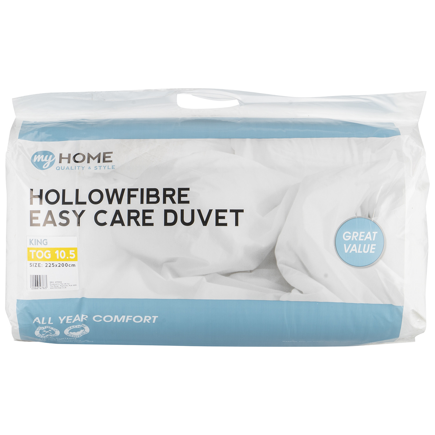 My Home 10 5 Tog Duvet - White King Size