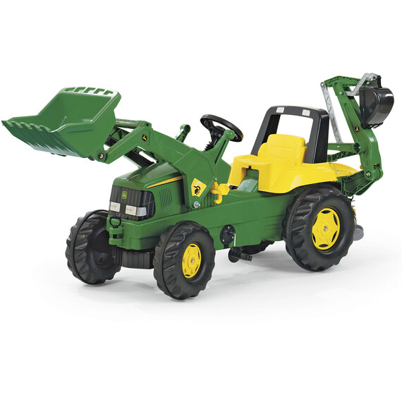 J Deere Tractor Loader with Rear Excavator