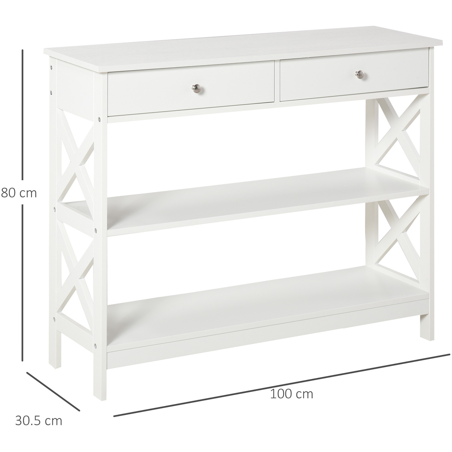 Homcom Hallway Side Table - White