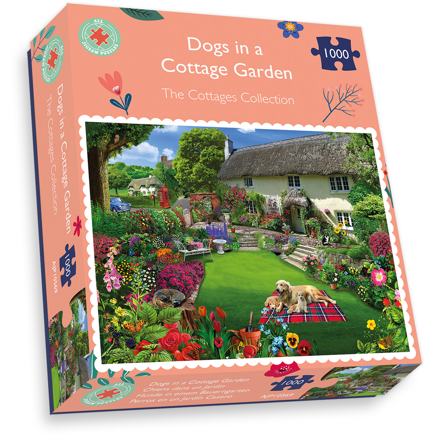 Dogs in a Cottage Garden 1000pc Jigsaw Puzzle