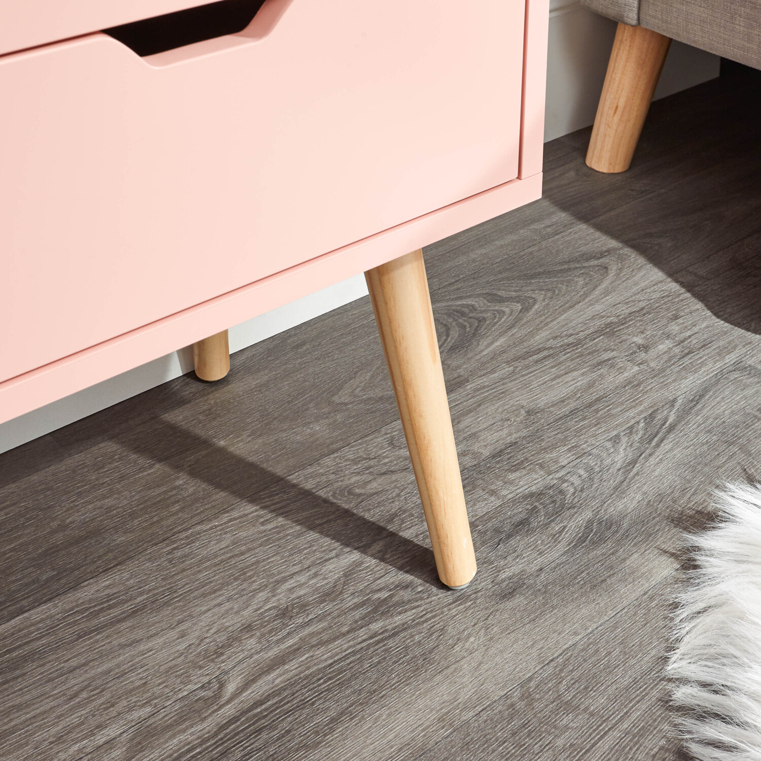 Nyborg 2 Drawer Bedside - Coral Pink 2