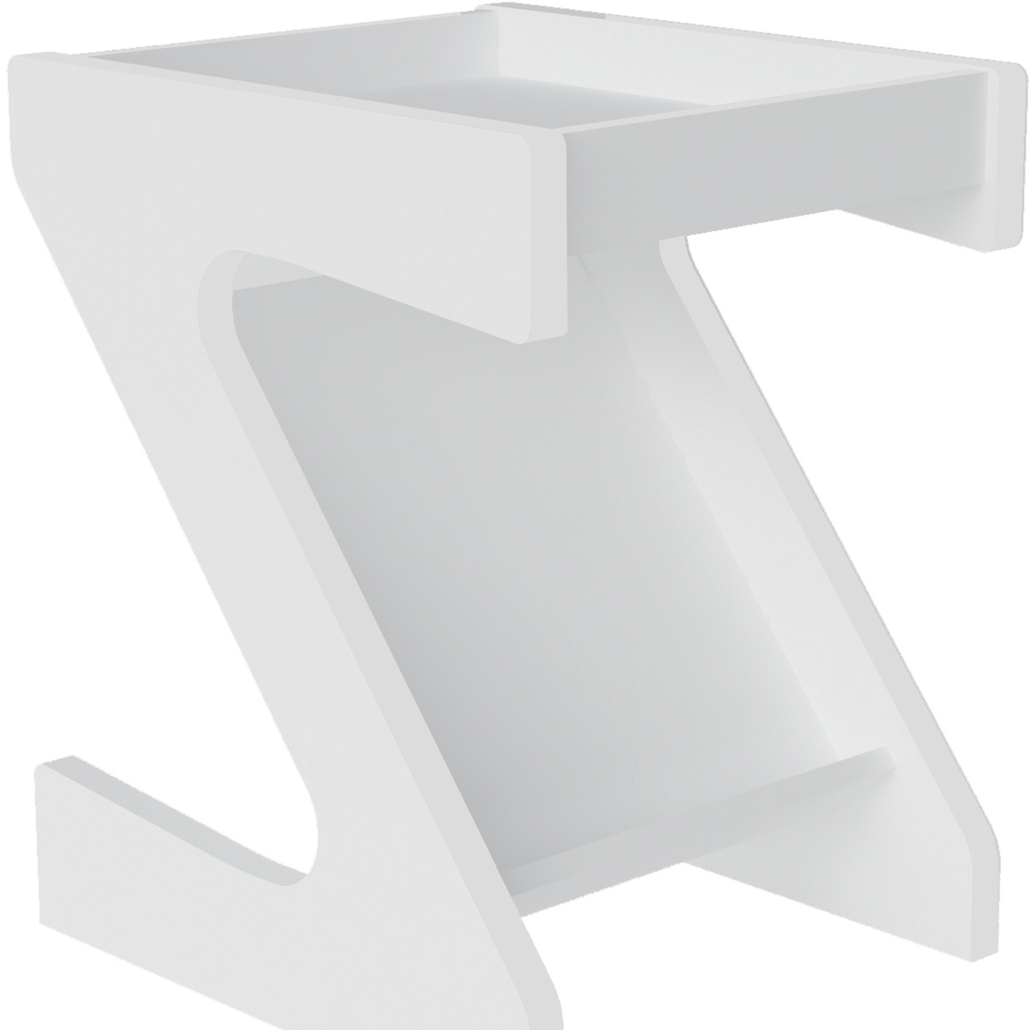 Naples Z Side Table Black Pine - White