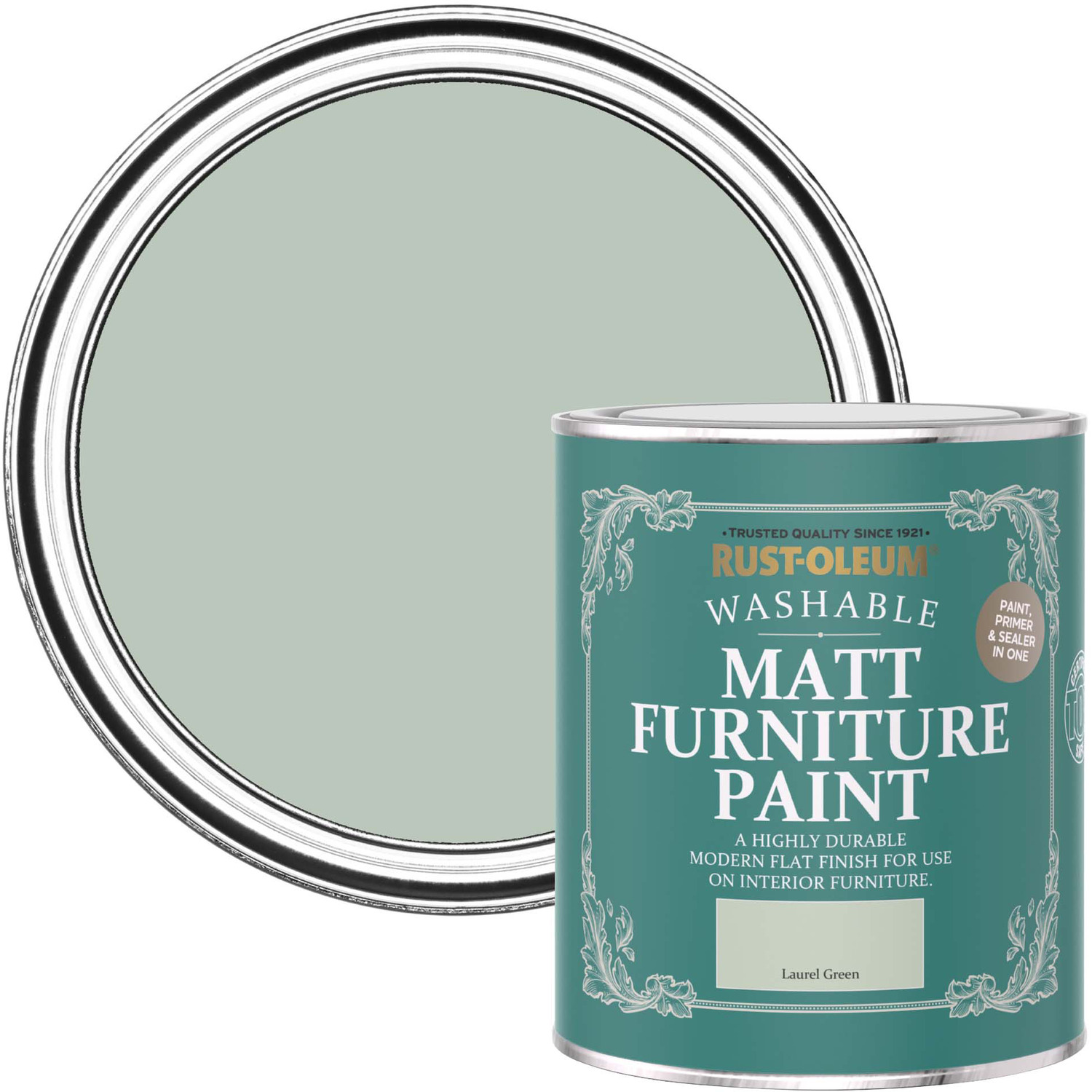 Rust-Oleum Matt Furniture Paint Laurel Green - Green - Image 1