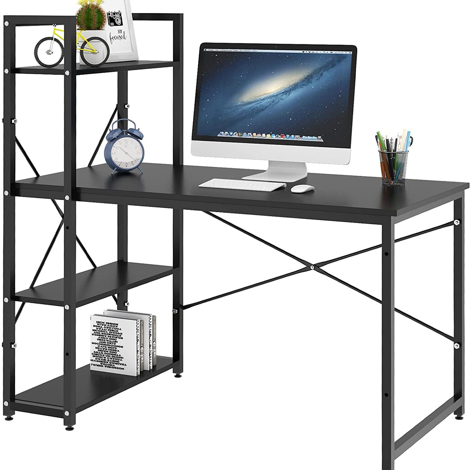 dripex - Computer Desk with 4 Tiers - Black thumbnail