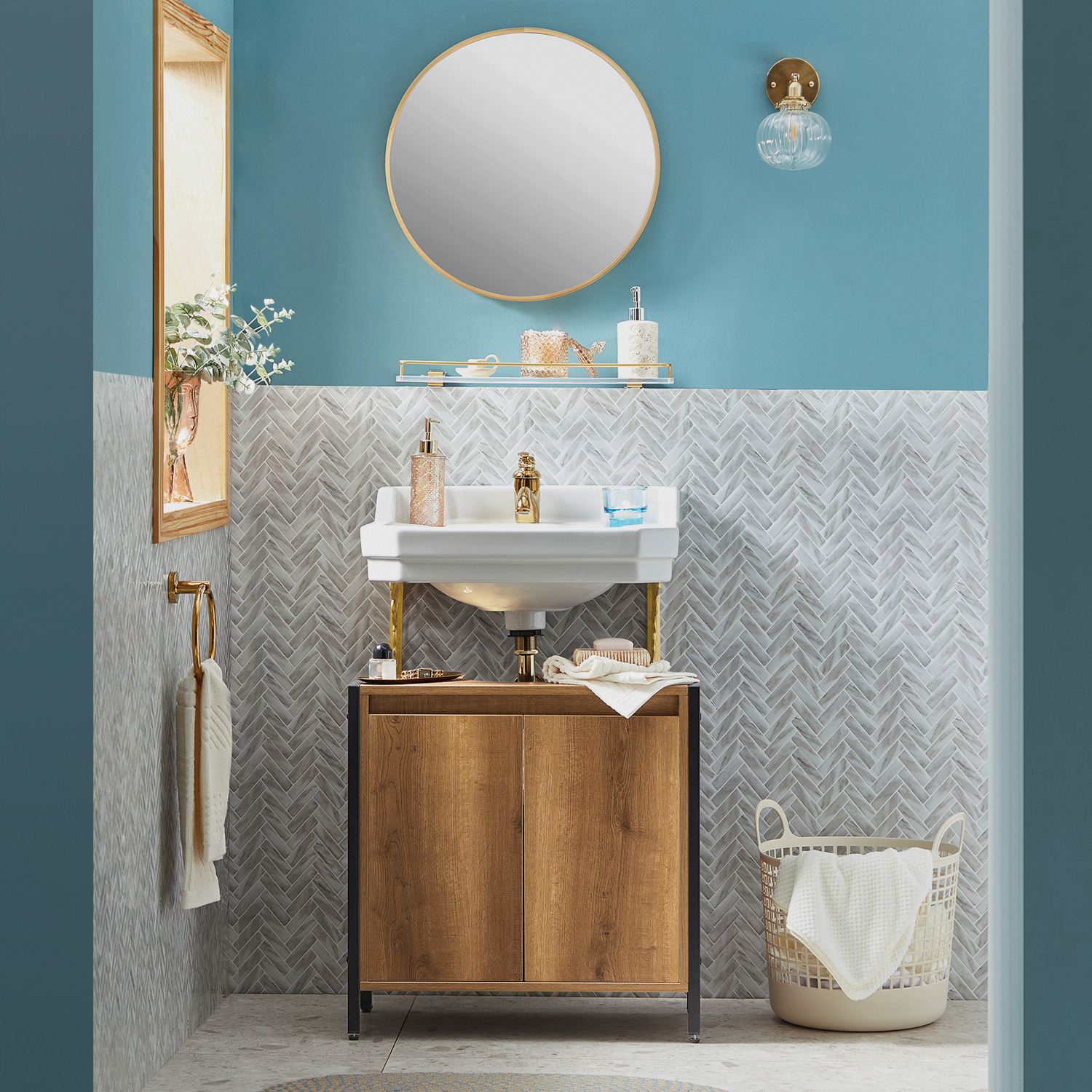 Sobuy Under Sink Cabinet Vanity Unit - Brown