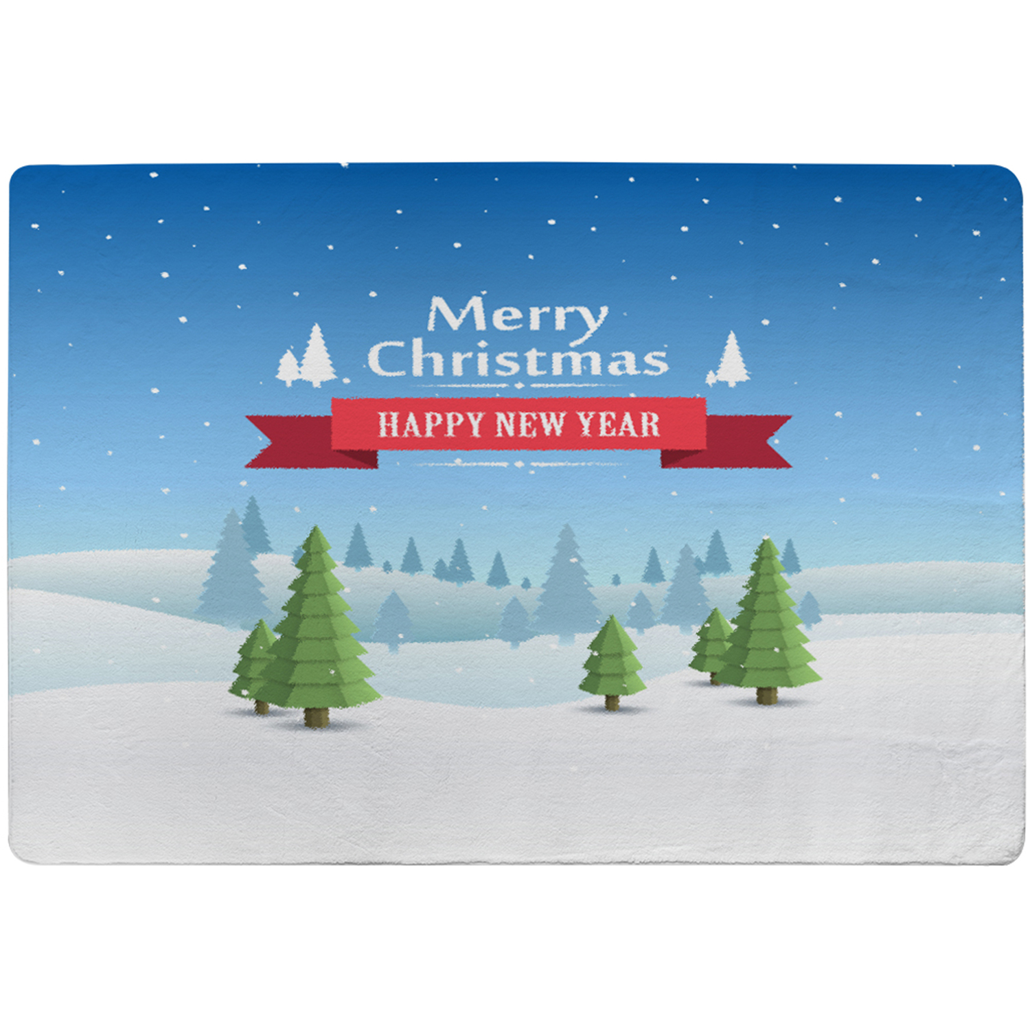 Merry Christmas Cover Art Style Rug - blue / 150cm