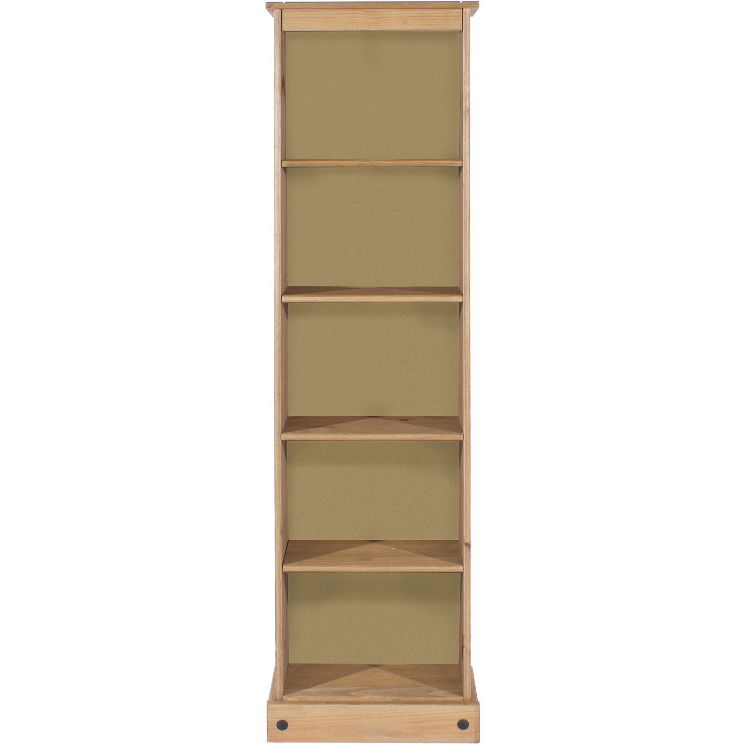 Corona Pine Tall Narrow Bookcase 5 Shelf Storage - Antique Wax Pine