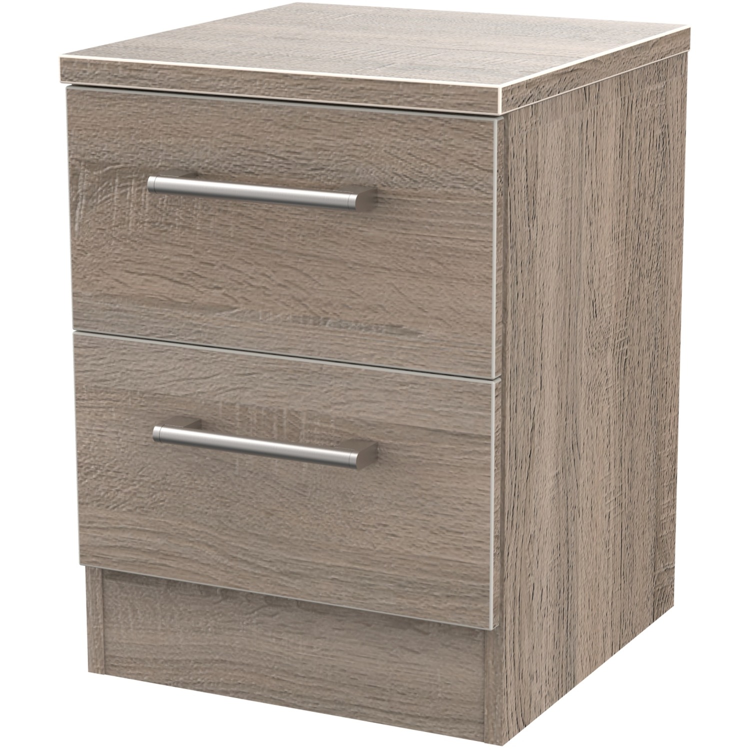 Devon Ready Assembled 2 Drawer Bedside Cabinet - Darkolino Dark Oak