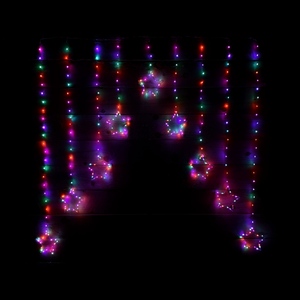 Premier 1.2m Christmas Star Rainbow LED V Curtain Lights