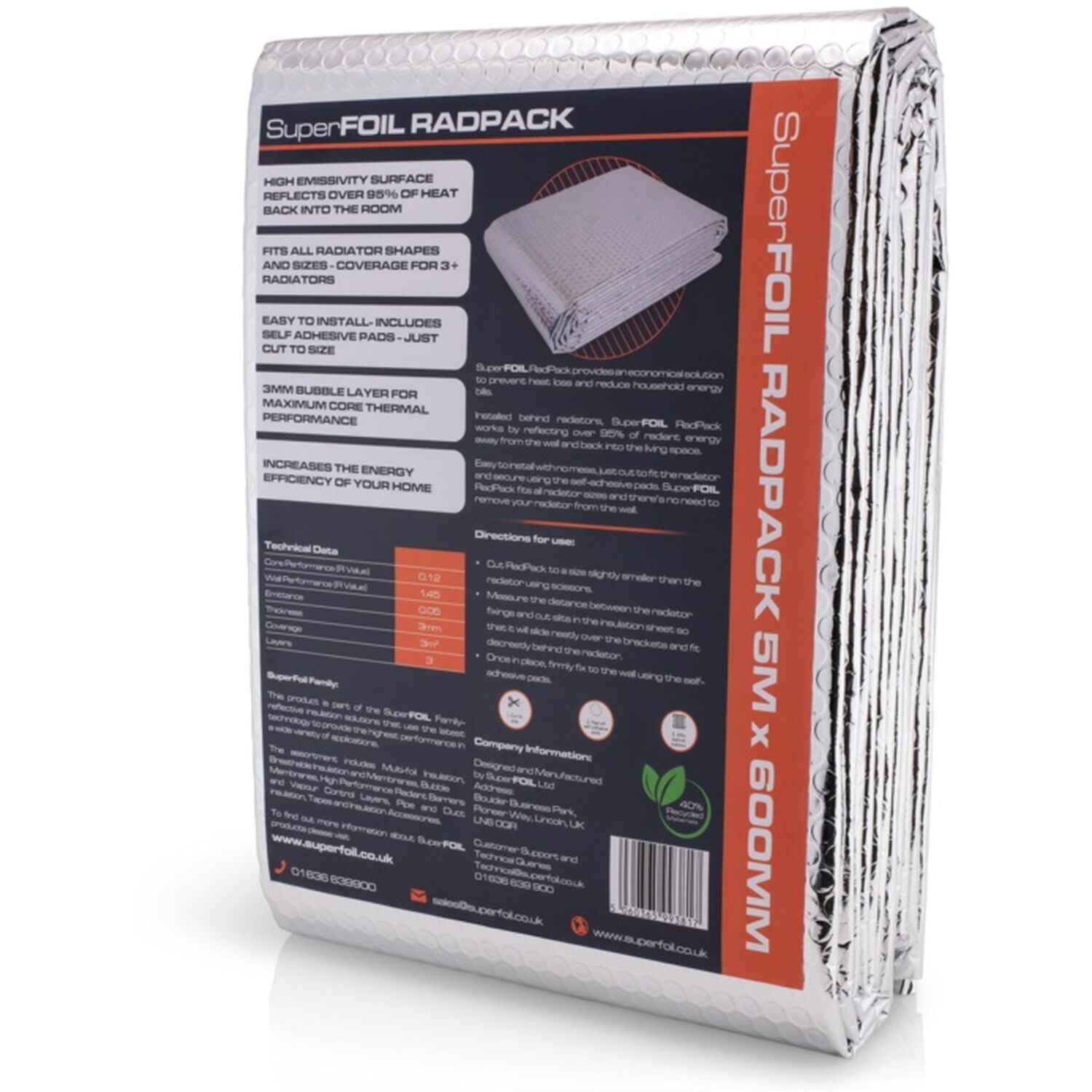 SuperFoil Radiator Insulation Foil Bubble Kit - Silver