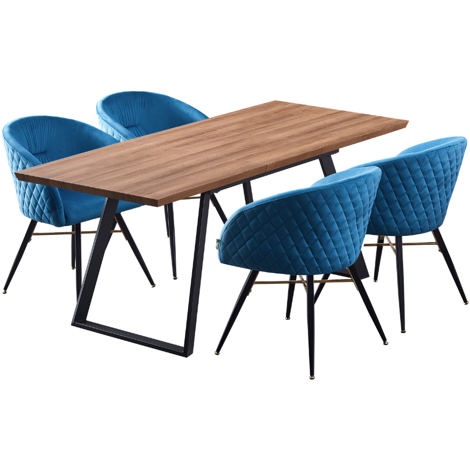Vittorio Toga Lux Dining Set With A Table And 4 Chairs - Blue