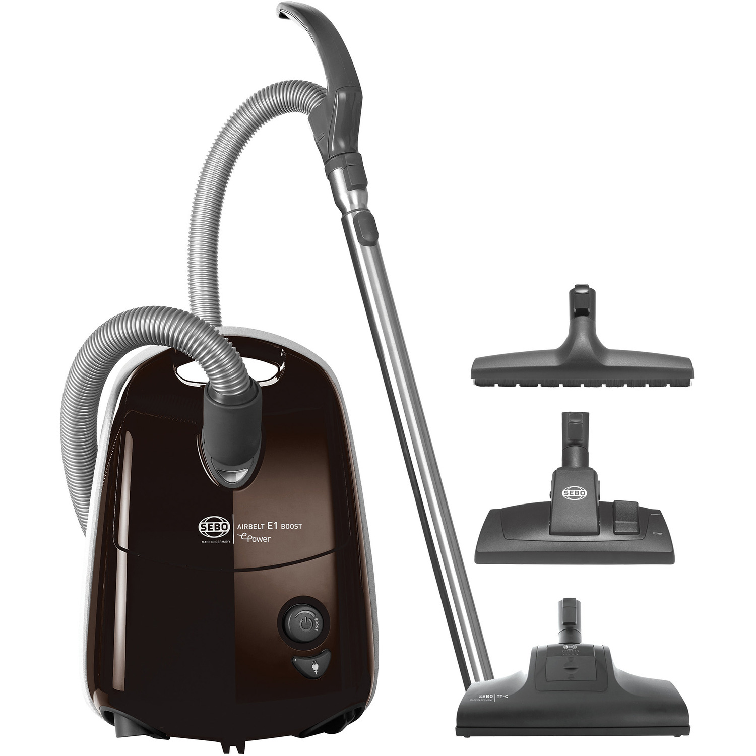 Image of 890W Airbelt E1 Boost Epower Cylinder Bagged Vacuum Cleaner Dark Chocolate - Brown