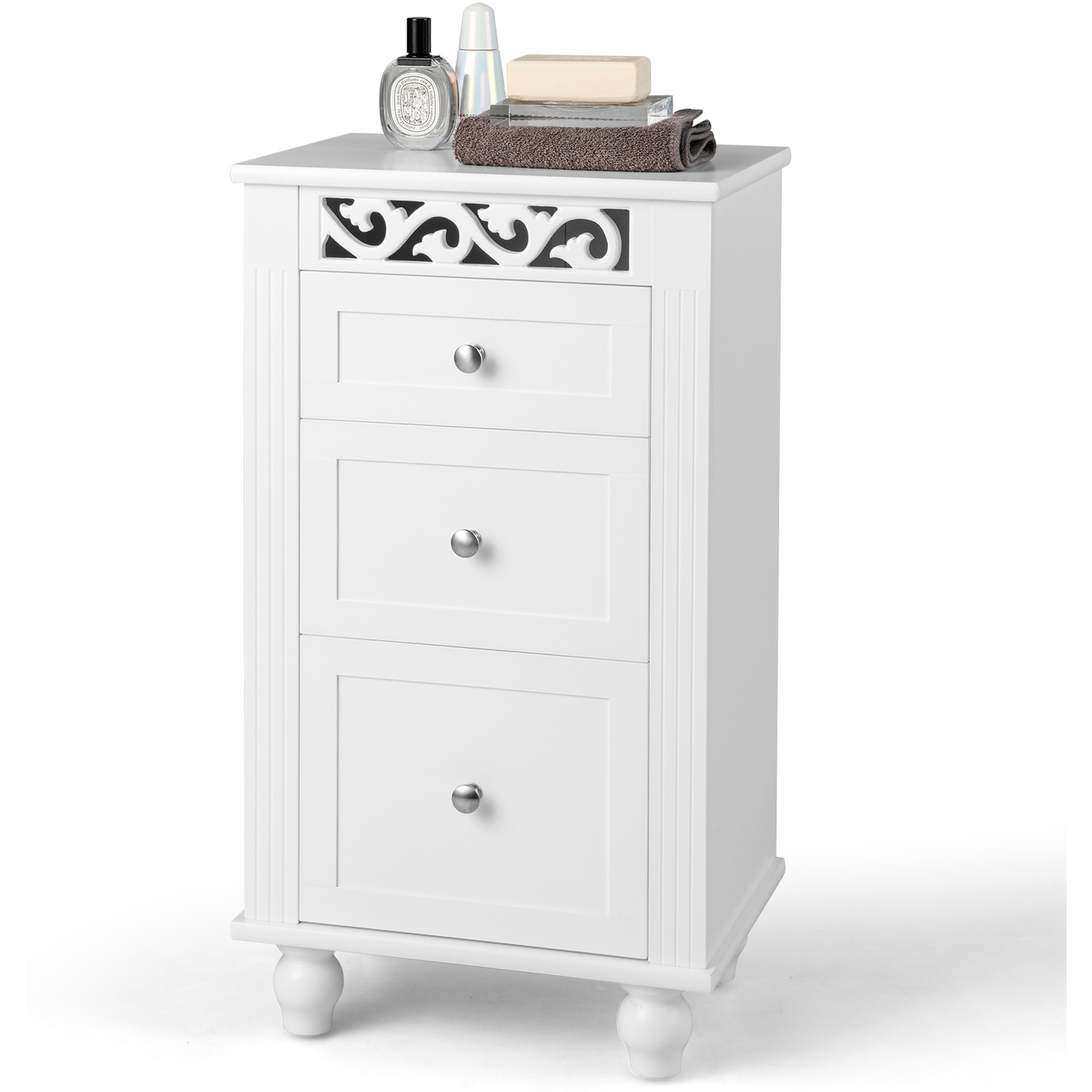 Bathroom Storage Cabinet-white - White