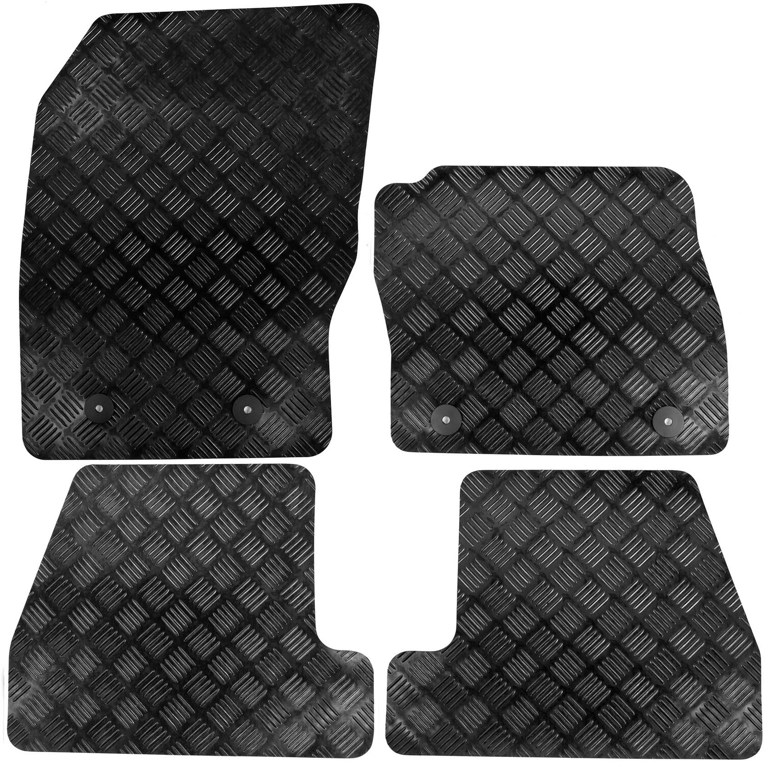 Actiasmat Ford Focus Mk3 2011 - 2018 Tailored Rubber Car Mats Black 4Pc Set - Black