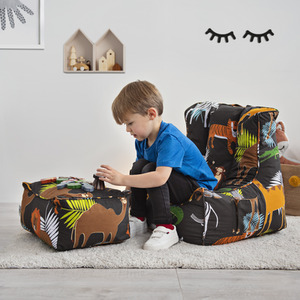Kids Bean Bag Armchair with Footstool Printed Beanbag Chair Pouf