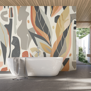 Abstract Leaf Shapes Wall Mural
