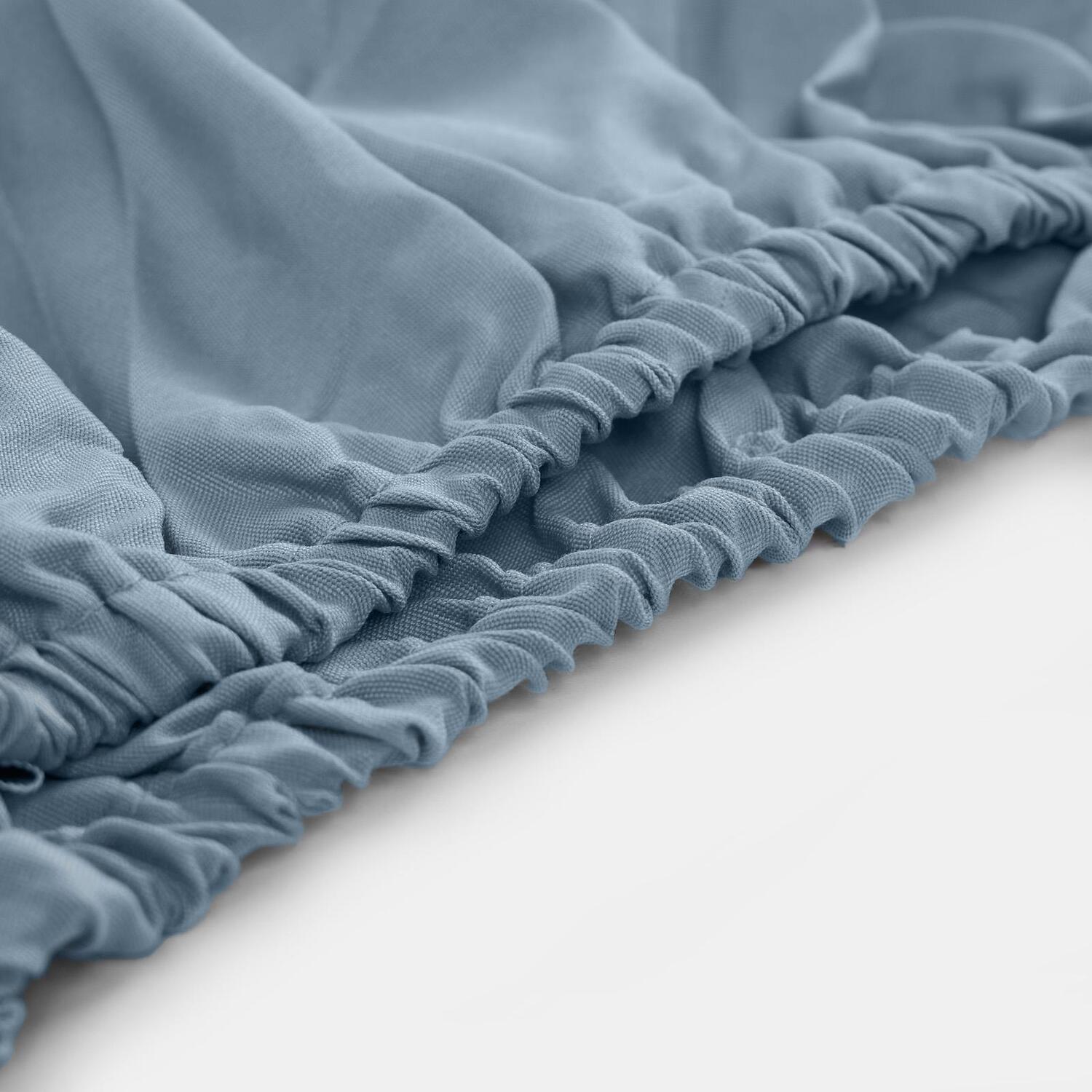 Plain Fitted Bed Sheet - Blue Single Polyester
