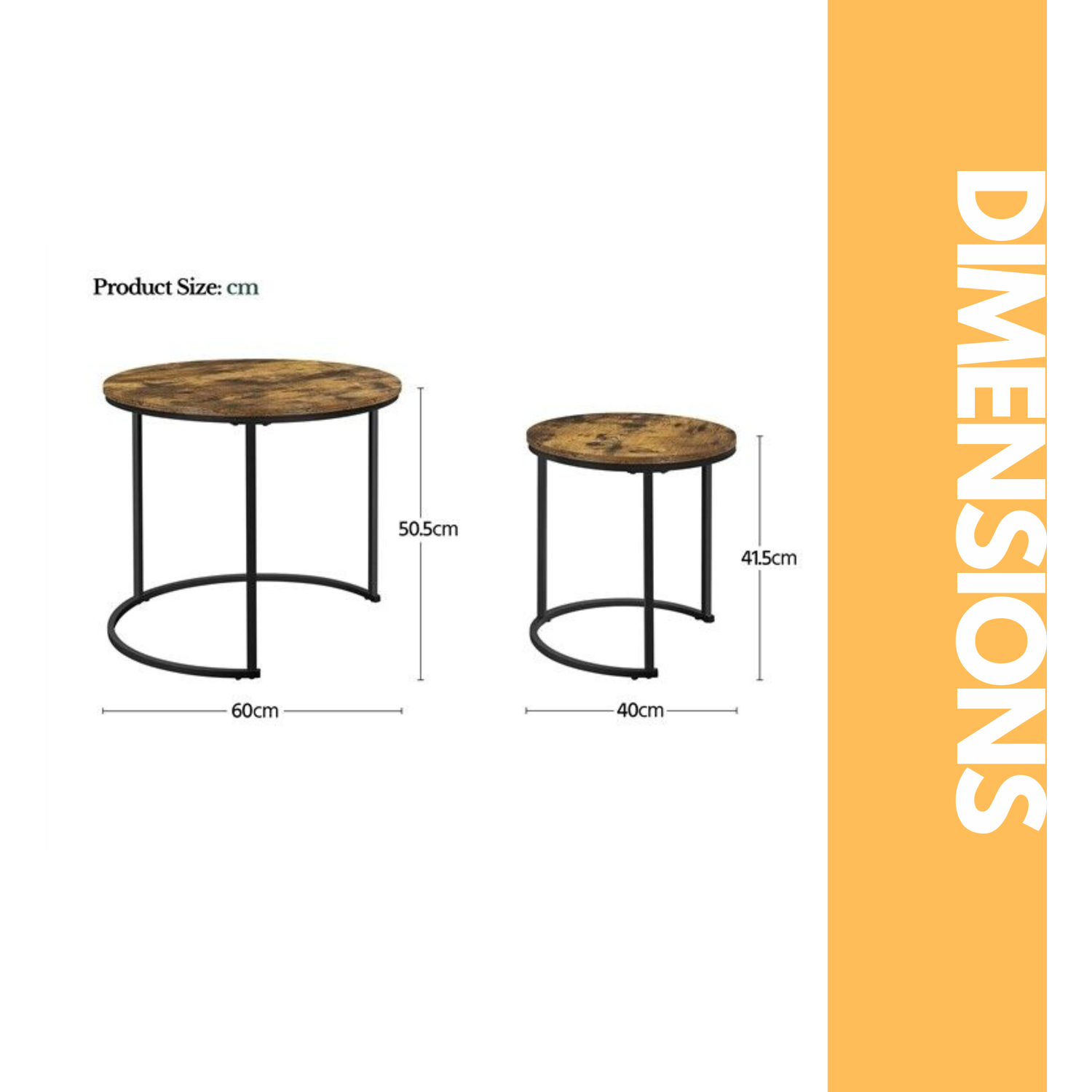 Set Of 2 Round Nesting Tables