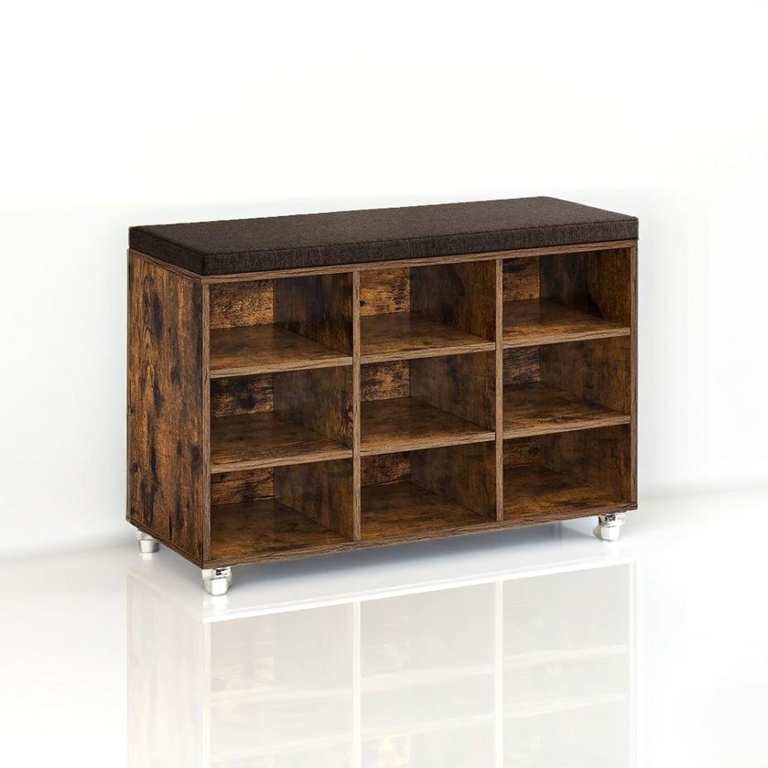 Industrial Shoe Storage With 9 Compartments - Brown
