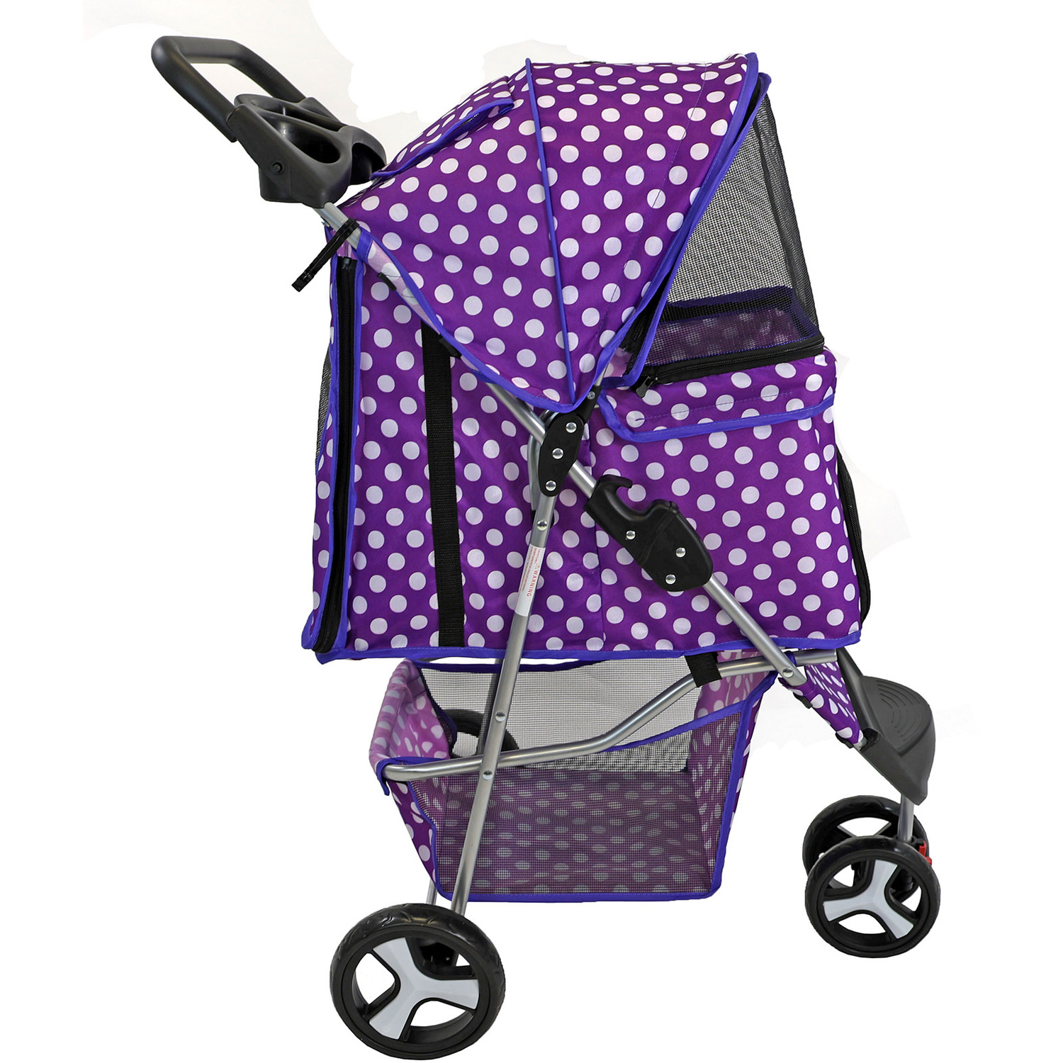 Pet Stroller Dog Cat Puppy Pram Pushchair (Purple)