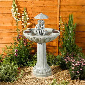 Umbrella Solar Powered Water Feature and Bird Bath