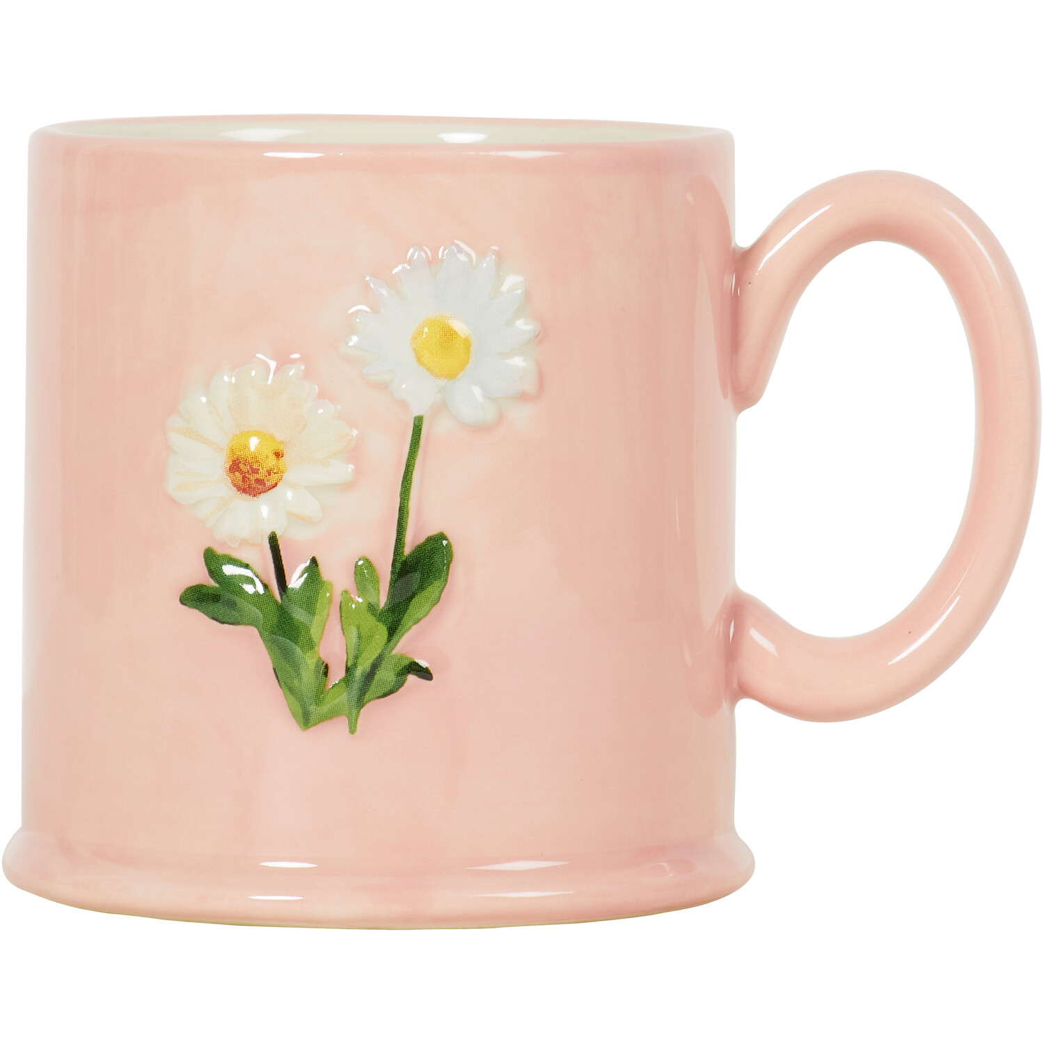 Image of Tankard Embossed Daisy Mug - Pink