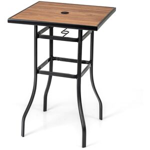 Outdoor Square Bar Table with Parasol Hole