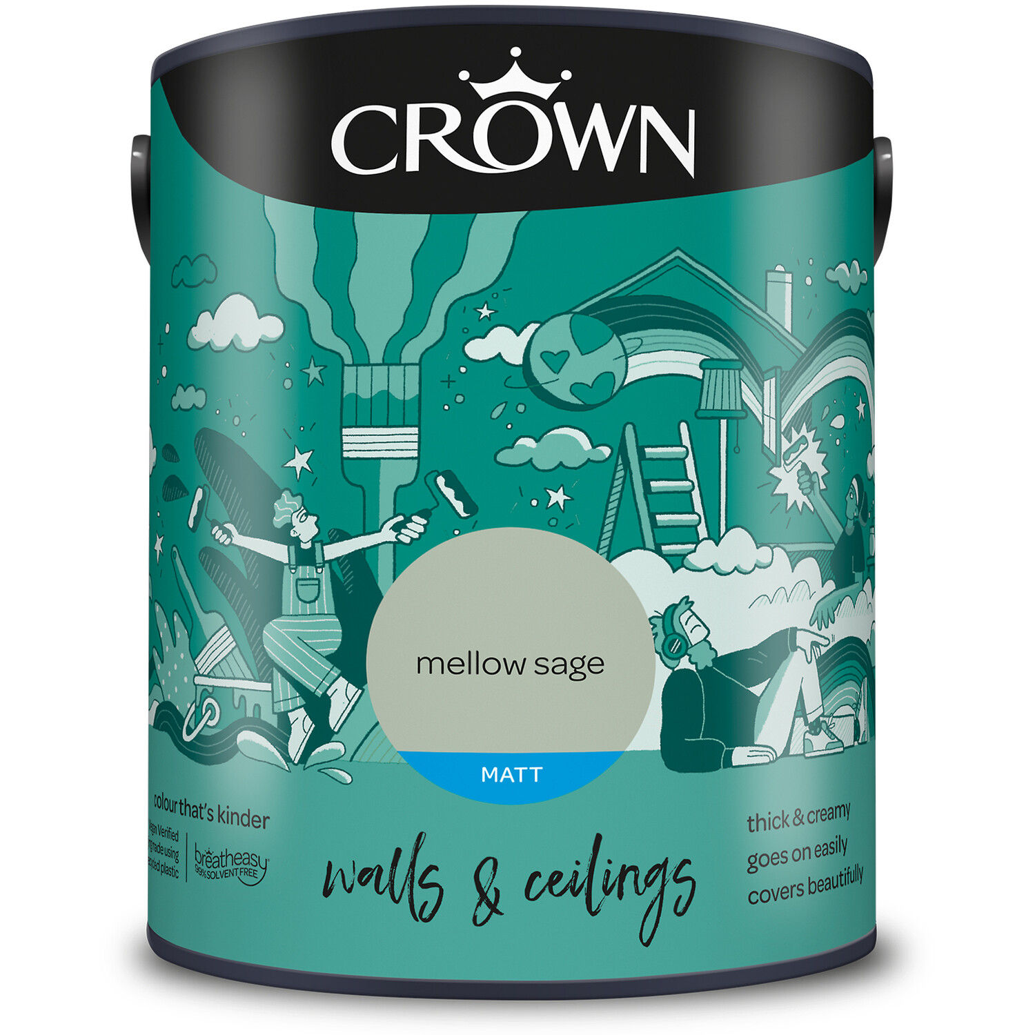 Crown Breatheasy Matt Emulsion Paint 5L - Mellow Sage
