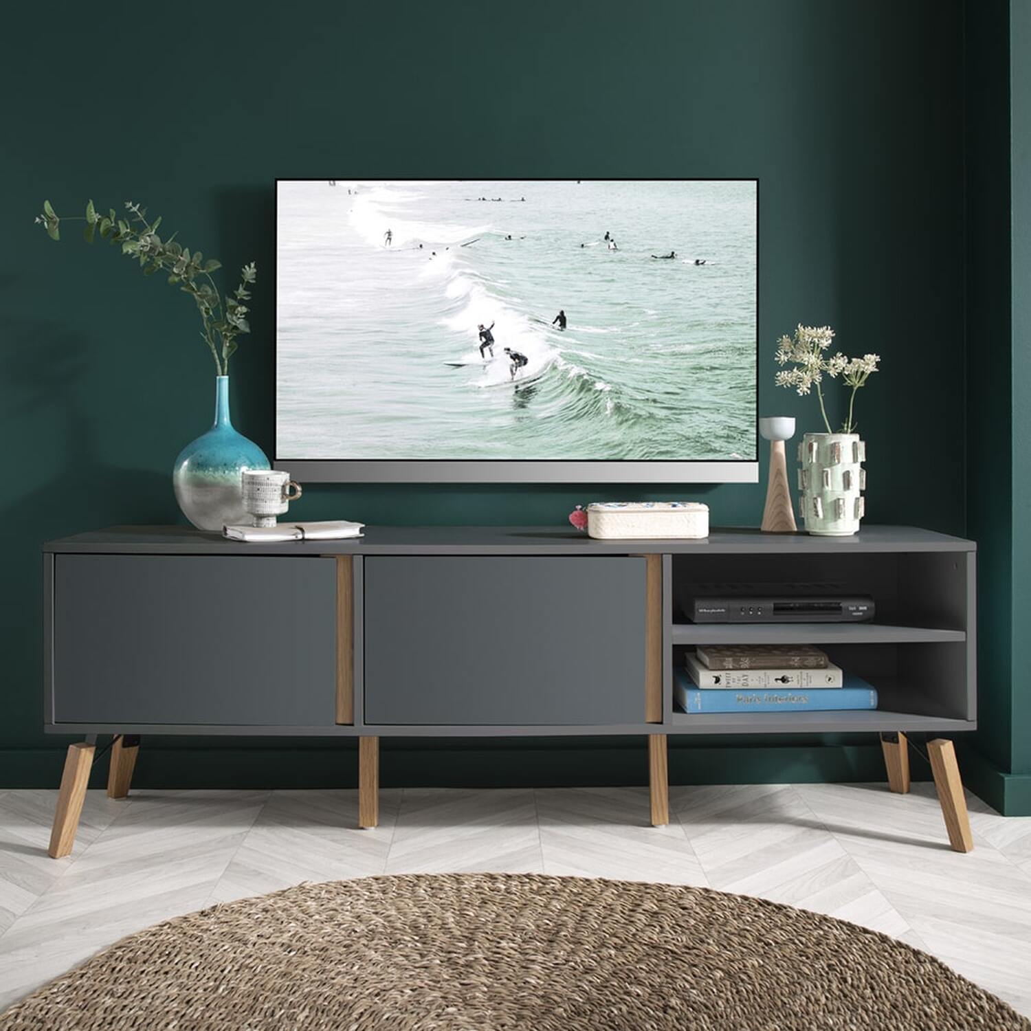 Otto Tv Unit In Grey - Grey