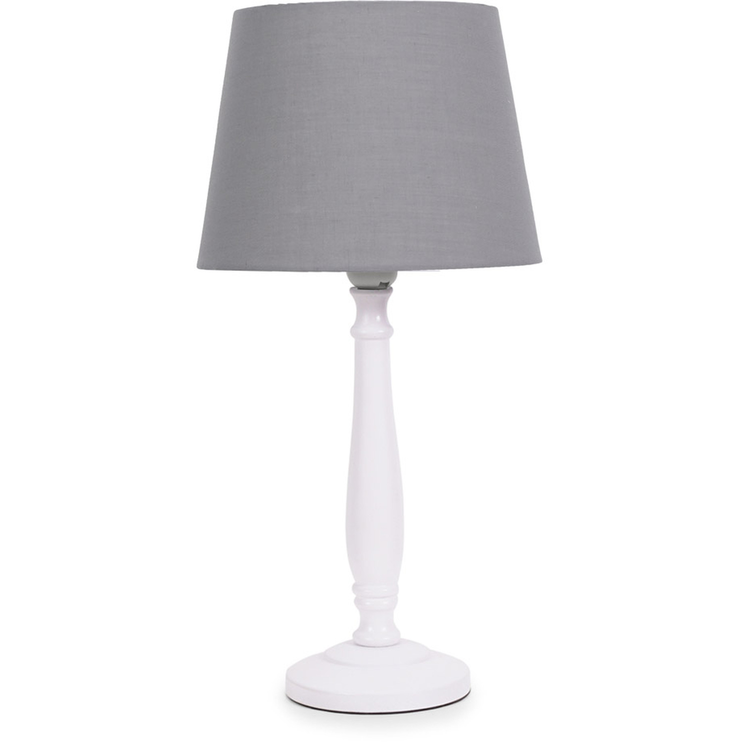 Victoria White Table Lamp Tapered Shade - Grey / Yes