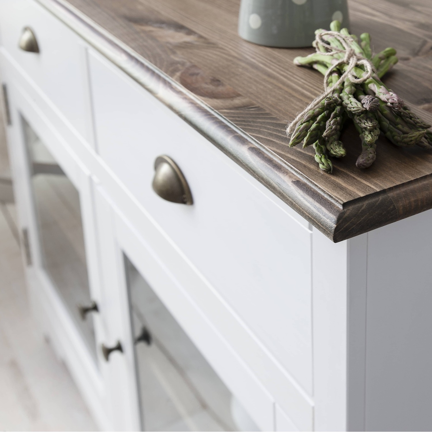 Canterbury Sideboard In White And Dark Pine - White