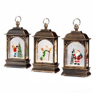 Christmas Scene Snow Globe Lantern Set of 3