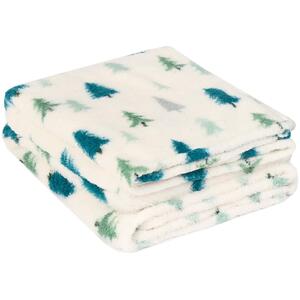 Christmas Tree Teddy Fleece Throw