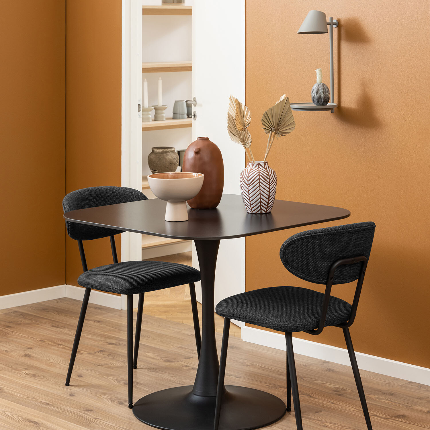 Malta Ceramic Square Dining Table - Black