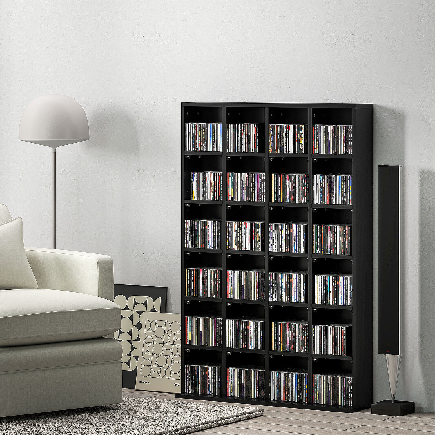Image of HOMCOM Media Storage Shelf Rack Unit&hellip;