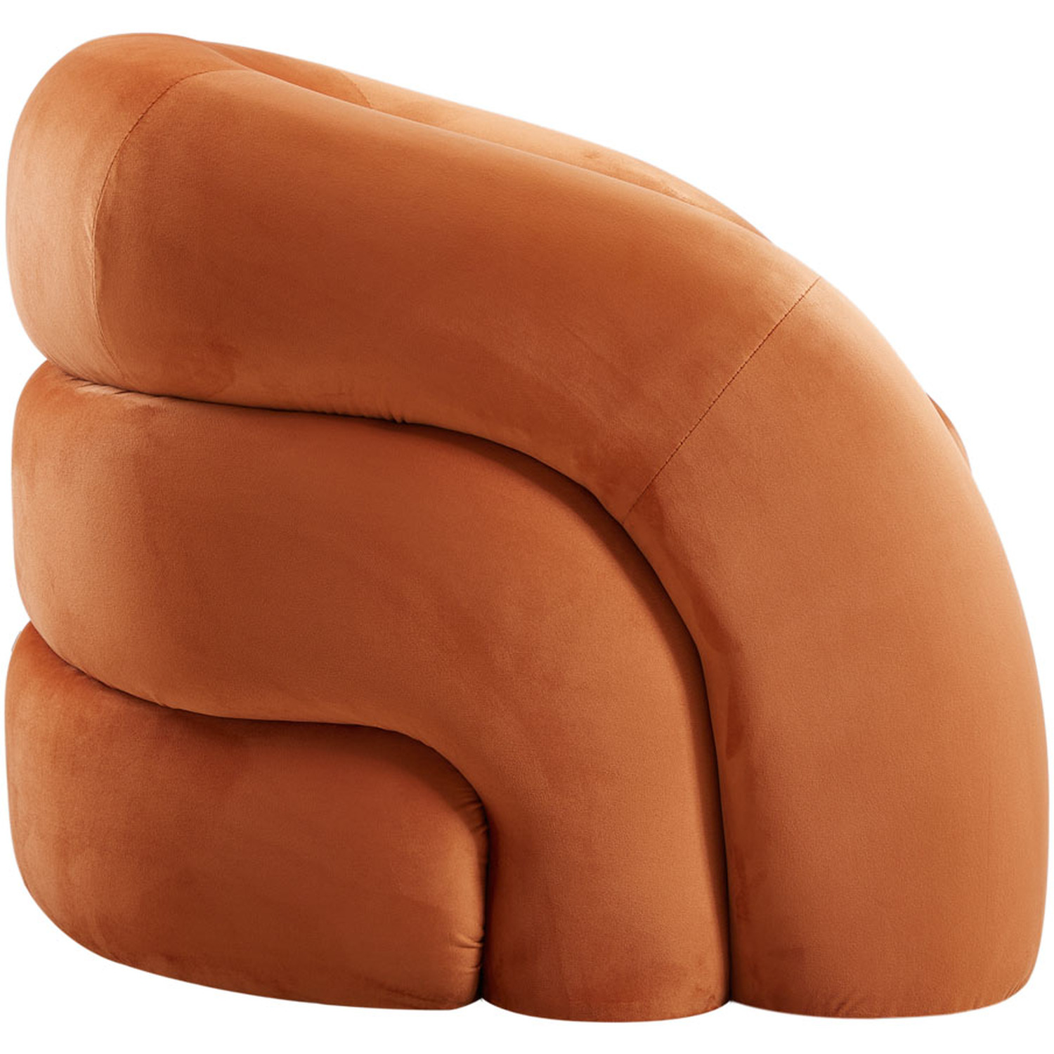 Upholstered Curved Snug Accent Chair - Orange