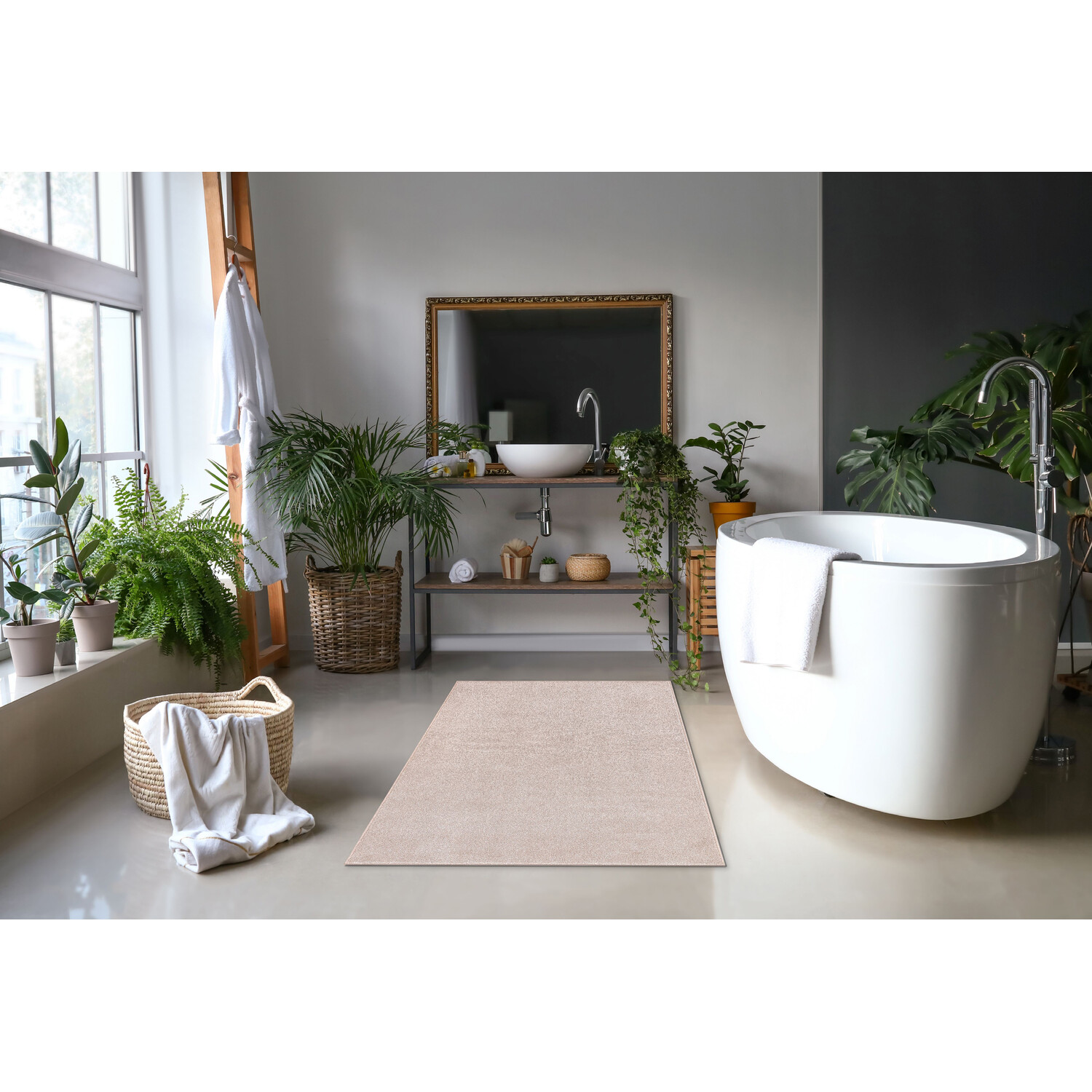 Seattle Washable Rug - Silver / 160cm