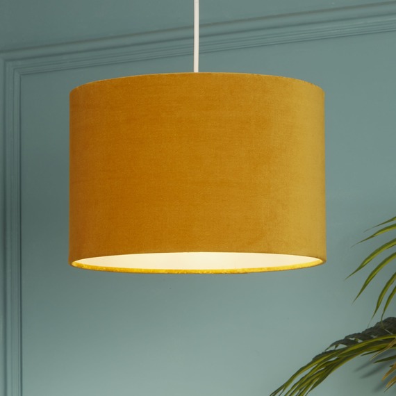 Tyrell Small Ochre Velvet Shade
