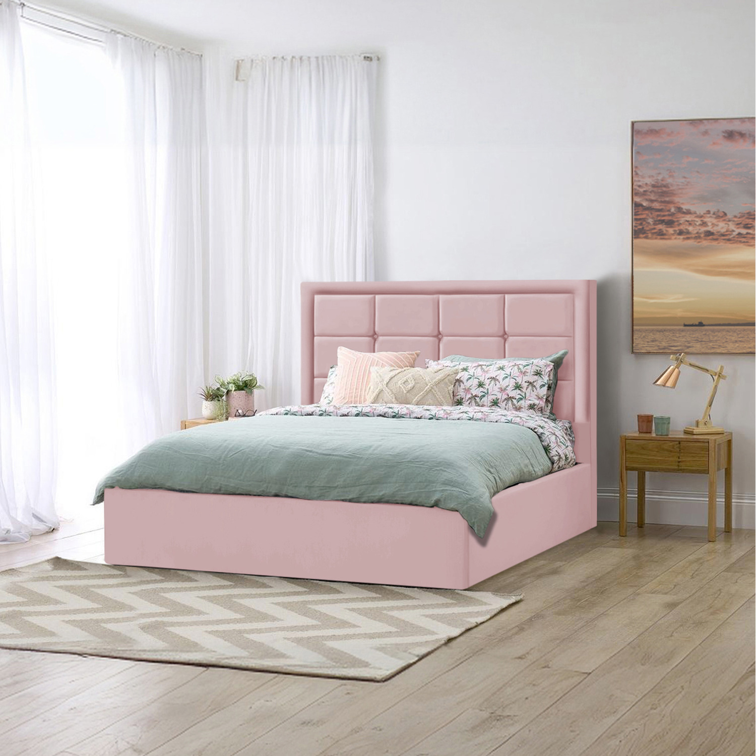 Kingston Bed Frame - Pink Double