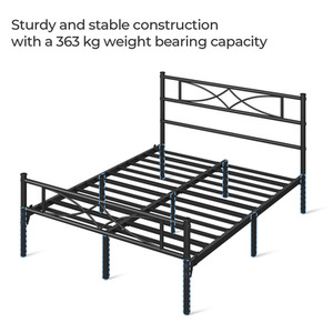 Black / King Metal Bed Frame with Curved Design shot 7467933