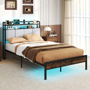 Double Size Bed Frame with LED Light