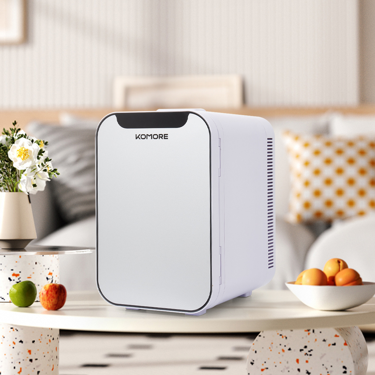 18L Dual Temperature Mini Fridge Heater Cooler for Home Office Dorm - White