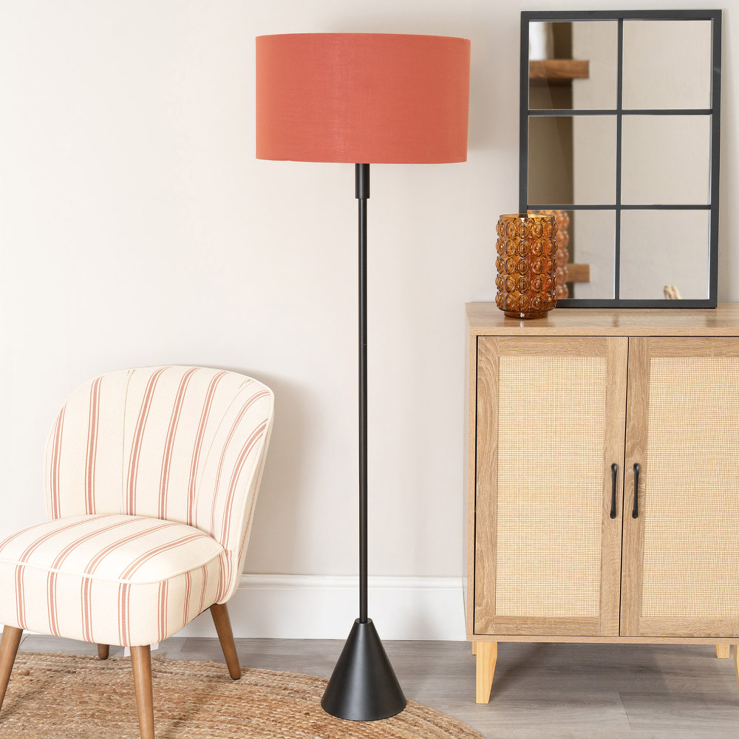 Image of Mitch Triangle Floor Lamp with Fabric&hellip;
