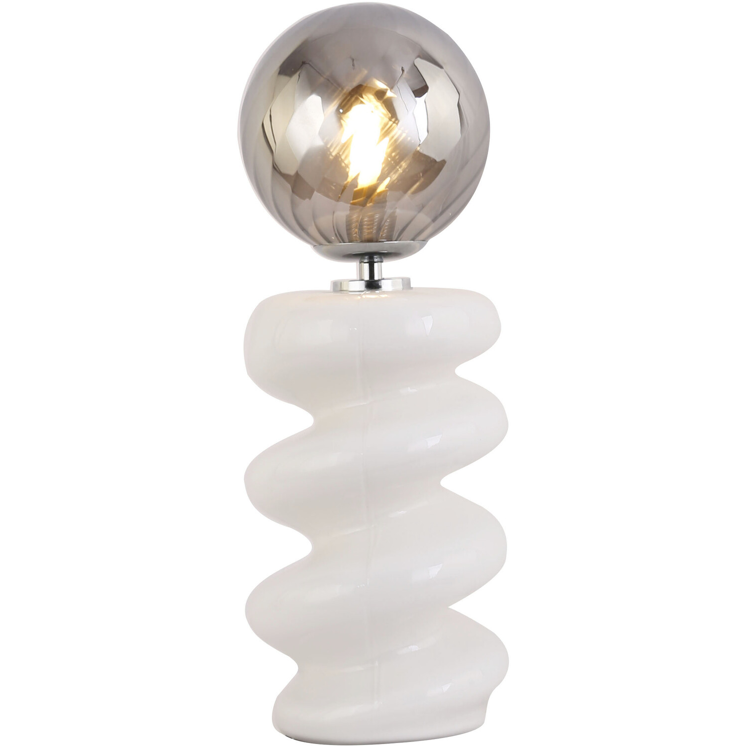 Penny Table Lamp - White And Smoke