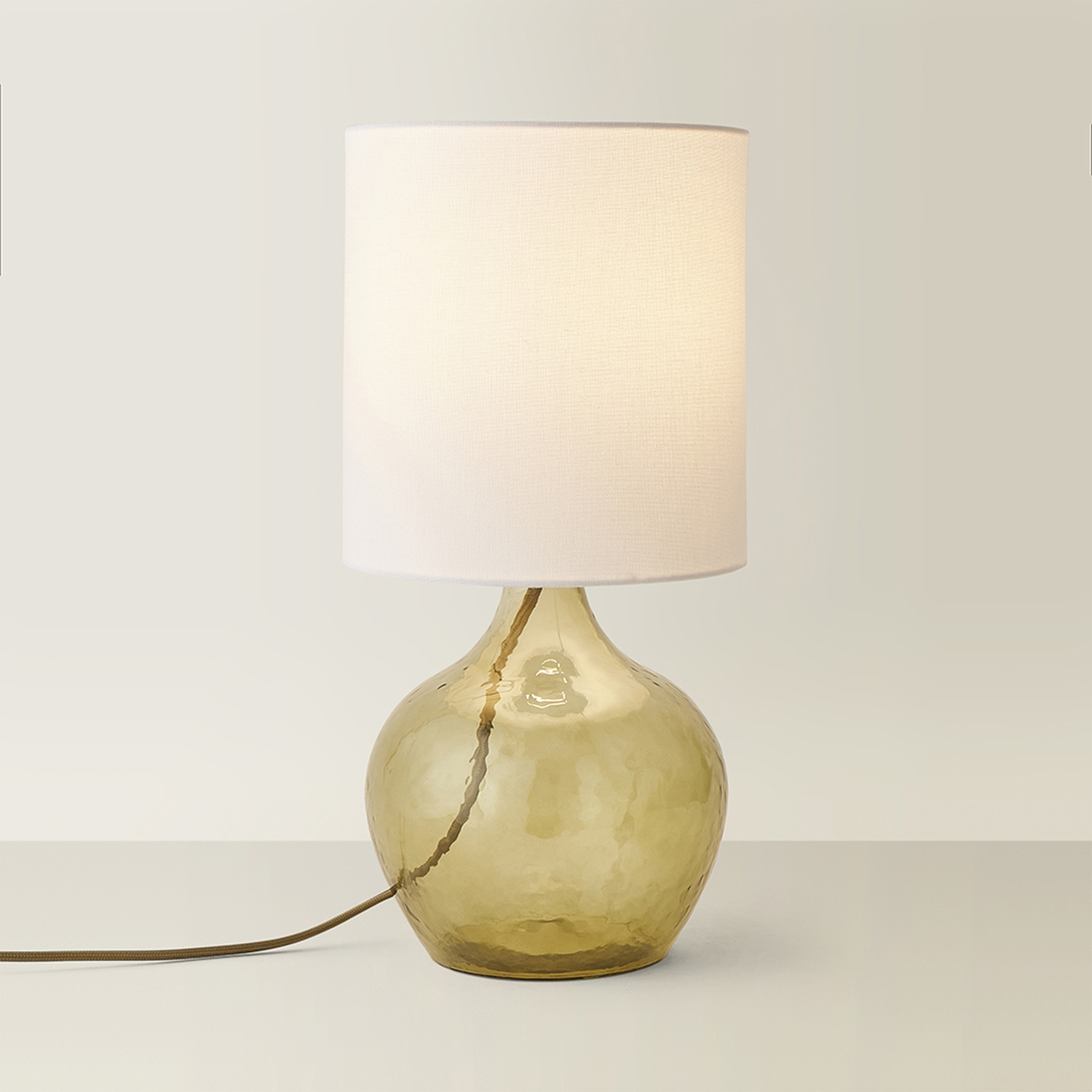 Image of Emily Glass Table Lamp with Natural&hellip;