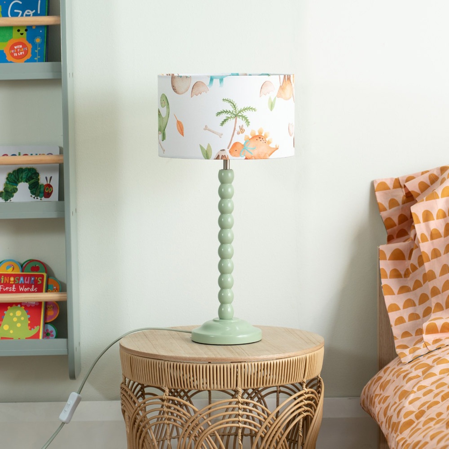Image of Green Bobbin Stem Table Lamp with&hellip;