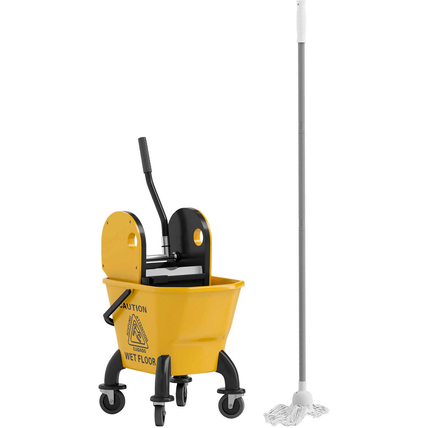 Image of HOMCOM Mop Bucket with Wringer on&hellip;
