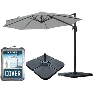 Jarder Milan Cantilever 3m Garden Parasol with Base and Cover