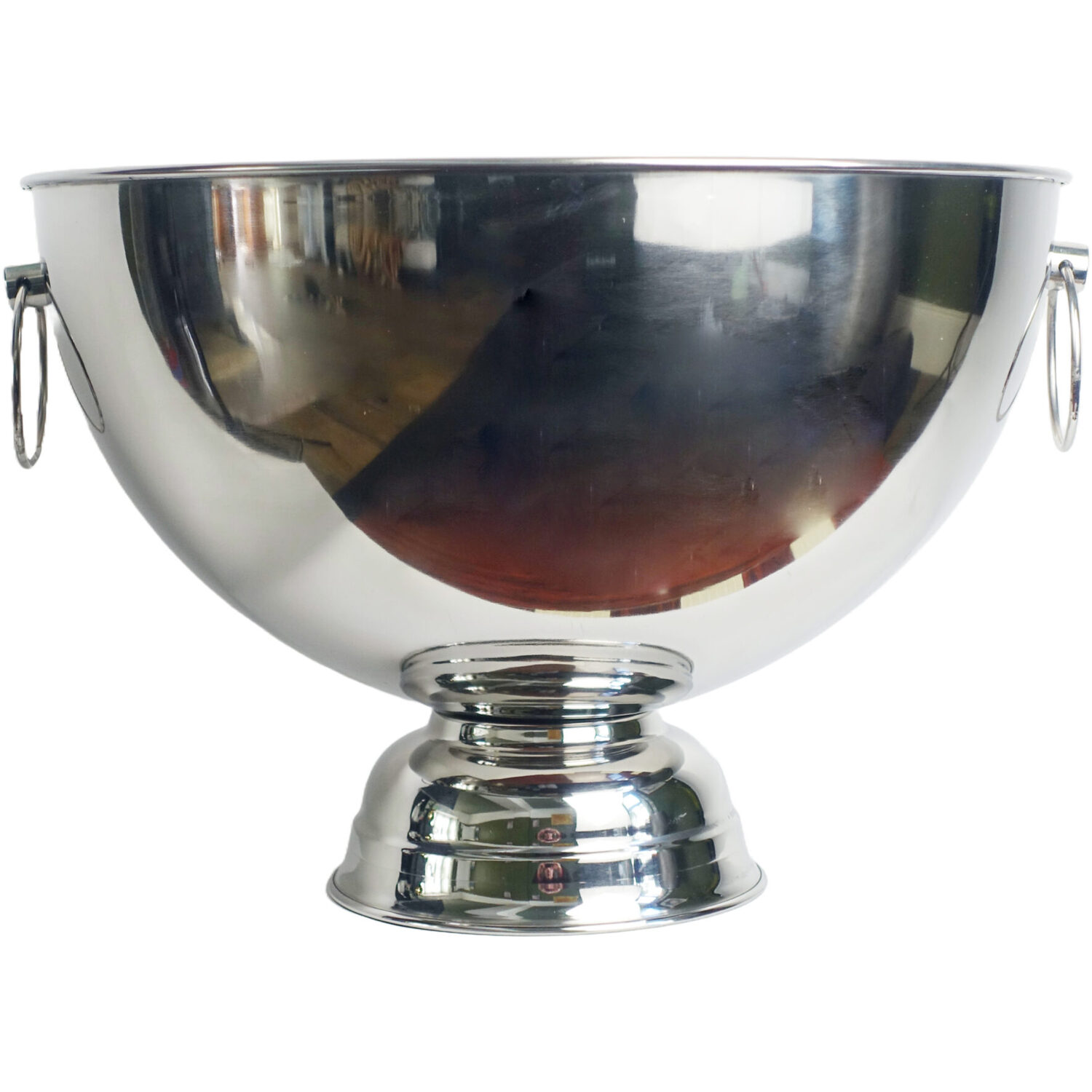XL Silver Champagne Bowl Metal Planter - Silver