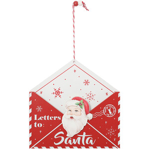 Letters to Santa Wooden Hanging Decoration